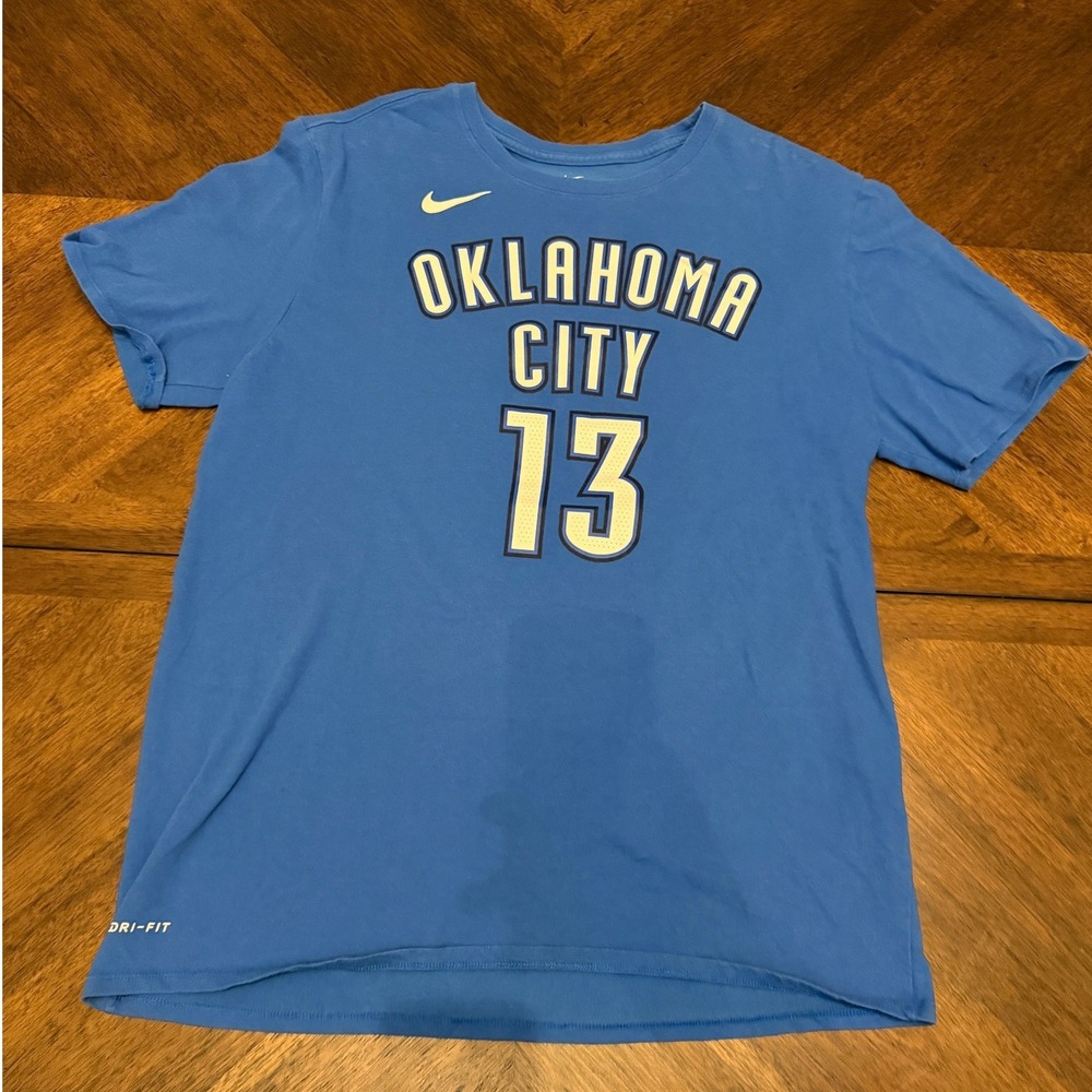 Nike Oklahoma City Thunder Paul George 13 Dri-FIT Shirt Mens XL Blue NBA Tee